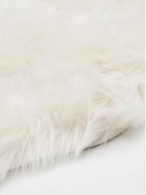 Tapis fausse fourrure Mathilde, lisse, Blanc crème, larg. 60 x long. 180 cm