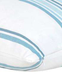 Funda de cojín Lin, 100% algodón, Blanco crema, azul, An 30 x L 50 cm