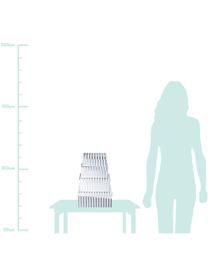 Komplet pudełek prezentowych Stripes, 4 elem., Tektura, Biały, odcienie srebrnego, Komplet z różnymi rozmiarami