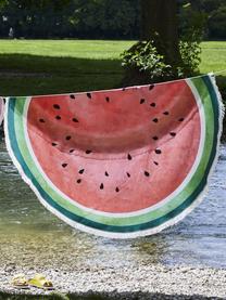 Rundes Strandtuch Melon mit dekorativen Fransen, 55 % Polyester, 45 % Baumwolle
Sehr leichte Qualität 340 g/m², Grün, Rot, Weiß, Ø 150 cm