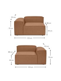 Modulares 3-Sitzer Sofa Dylan in Nougat, Bezug: 100% Polyester Der strapa, Gestell: Massives Kiefernholz, Spe, Füße: Kunststoff Die Füße befin, Braun, B 246 cm x T 113 cm