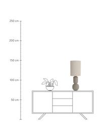 Lámpara de mesa grande Nora, Pantalla: lino, Cable: cubierto en tela, Beige, gris pardo, Ø 28 x Al 77 cm