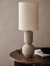 Lampada grande da tavolo Nora, Paralume: tessuto di lino, Beige, taupe, Ø 28 x Alt. 77 cm