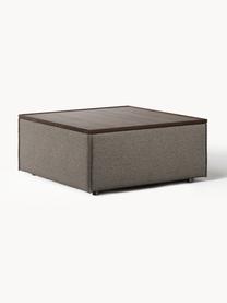 Sofa-Hocker Lennon aus Bouclé mit Stauraum, Bezug: Bouclé (80 % Polyester, 2, Tablett: Eichenholz, Spannplatte m, Gestell: Spanplatte, mitteldichte , Bouclé Greige, dunkles Eichenholz, B 88 x T 88 cm