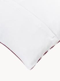 Poszewka na poduszkę z haftem Let it snow, 100% bawełna, Burgundowy, biały, S 45 x D 45 cm