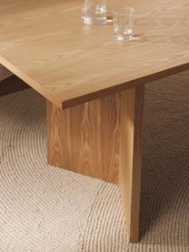 Table en bois Toni, 200 x 90 cm, MDF avec placage en frêne, laqué, certifié FSC, Bois de frêne, laqué, Ø 200 x haut. 90 cm