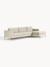 Ecksofa Cucita (4-Sitzer), Bezug: Webstoff (100% Polyester), Gestell: Massives Kiefernholz, Webstoff Hellbeige, B 302 x T 163 cm, Eckteil links