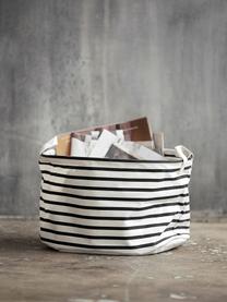 Cesta Stripes, Algodón, poliéster, seda sintética, Negro, blanco, Ø 40 x H 25 cm