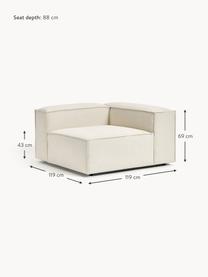 Módulo de esquina sofá Lennon, Tapizado: 100% poliéster Alta resis, Estructura: madera contrachapada de p, Patas: plástico Este producto es, Tejido Off White, An 119 x F 119 cm, chaise longue izquierda