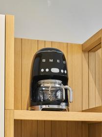 Filterkaffeemaschine 50's Style, Gehäuse: Metall, lackiert, Kanne: Glas, Schwarz, glänzend, B 26 x H 36 cm