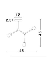 Lámpara de techo Ilias, Estructura: aluminio recubierto, Anclaje: aluminio recubierto, Latón, Ø 45 x Al 45 cm