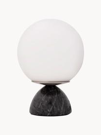 Petite lampe à poser en marbre Shining Pearl, Noir, marbré, blanc, Ø 15 x haut. 21 cm