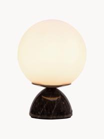 Lampa stołowa z marmurową podstawą Shining Pearl, Czarny, marmurowy, biały, Ø 15 x W 21 cm