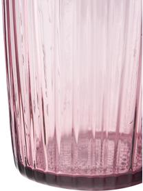 Verres à eau en verre strié Kusintha, 4 pièces, Verre, Rose, Ø 7 x haut. 10 cm