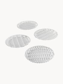 Assiettes plates avec motif texturé Jellies, 4 pièces, Plastique, Transparent, Ø 25 cm