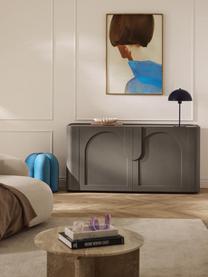 Credenza Jodie, Struttura: legno massiccio di frassi, Greige, legno di noce, Larg. 160 x Alt. 79 cm