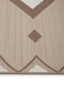 Alfombra de interior/exterior Nikita, estilo boho, 86% polipropileno, 14% poliéster, Beige, blanco, An 80 x L 250 cm