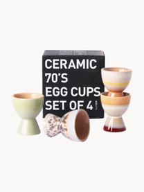 Súprava ručne vyrobených stojanov na vajíčka 70's, 4 diely, Kamenina, Viac farieb, Ø 5 x V 6 cm