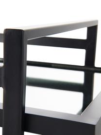 Decoratief dienblad Alvy, Frame: gecoat metaal, Plank: spiegelglas, Zwart, 46 x 13 cm