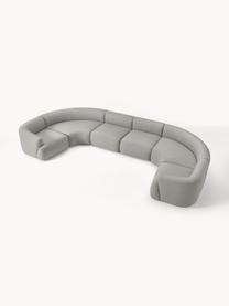 Sofa modułowa XL Sofia, Tapicerka: Teddy (100% polipropylen), Stelaż: drewno świerkowe, płyta w, Nogi: tworzywo sztuczne Ten pro, Szara tkanina, S 450 x G 231 cm