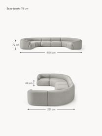 Sofa modułowa XL Sofia, Tapicerka: Teddy (100% polipropylen), Stelaż: drewno świerkowe, płyta w, Nogi: tworzywo sztuczne Ten pro, Szara tkanina, S 450 x G 231 cm