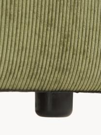 Eckmodul Lennon aus Cord, Bezug: Cord (92 % Polyester, 8 %, Gestell: Massives Kiefernholz, Spe, Füße: Kunststoff Dieses Produkt, Cord Olivgrün, B 119 x T 119 cm, Eckteil rechts