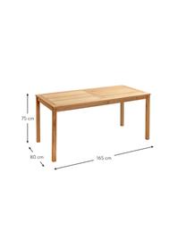Stół ogrodowy z drewna tekowego Rosenborg, Drewno tekowe, piaskowane
z certyfikatem V-Legal, Drewno tekowe, S 165 x W 75 cm
