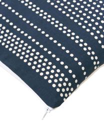 Gestippelde kussenhoes Davy in blauw/wit, 100% katoen, Blauw, B 45 x L 45 cm