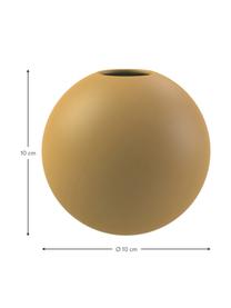 Handgemaakte bolvormige vaas Ball, Keramiek, Okergeel, Ø 10 x H 10 cm