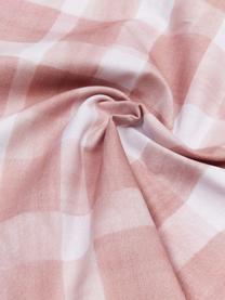 Funda de cojín doble cara Check, diseño Candice Gray, 100% algodón, certificado GOTS, Rosa palo, blanco, An 50 x L 50 cm