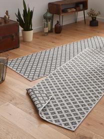 Alfombra reversible de interior/exterior Nizza, Gris, crema, An 80 x L 250 cm