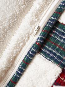 Copricuscino in tessuto teddy con motivo natalizio Elijah, Multicolore, Larg. 45 x Lung. 45 cm