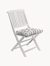 Baumwoll-Sitzkissen Bram mit grafischem Muster, Bezug: 100% Baumwolle, Taupe, Weiß, B 40 x L 40 cm