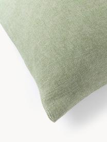 Poszewka na poduszkę z flaneli Wanda, Szałwiowy zielony, S 40 x D 80 cm