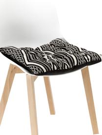 Katoenen stoelkussen Blaki in zwart, Bekleding: 100% katoen, Zwart, crèmewit, B 40 x L 40 cm