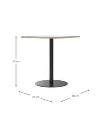 Jídelní stůl z pískovce Harbour, 60 x 70 cm, Černá, béžová, Š 60 cm, H 70 cm