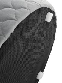 Fluwelen poef Daisy in grijs, Bekleding: fluweel (polyester) 84.00, Frame: multiplex, Fluweel grijs, Ø 38 x H 45 cm