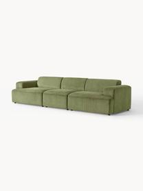 Cord-Sofa Melva (4-Sitzer), Bezug: Cord (92 % Polyester, 8 %, Gestell: Massives Kiefernholz, Spe, Cord Olivgrün, B 319 x T 101 cm