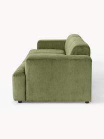 Cord-Sofa Melva (4-Sitzer), Bezug: Cord (92 % Polyester, 8 %, Gestell: Massives Kiefernholz, Spe, Füße: Kunststoff Dieses Produkt, Cord Olivgrün, B 319 x T 101 cm