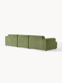 Cord-Sofa Melva (4-Sitzer), Bezug: Cord (92 % Polyester, 8 %, Gestell: Massives Kiefernholz, Spe, Füße: Kunststoff Dieses Produkt, Cord Olivgrün, B 319 x T 101 cm