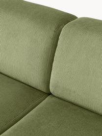 Cord-Sofa Melva (4-Sitzer), Bezug: Cord (92 % Polyester, 8 %, Gestell: Massives Kiefernholz, Spe, Füße: Kunststoff Dieses Produkt, Cord Olivgrün, B 319 x T 101 cm