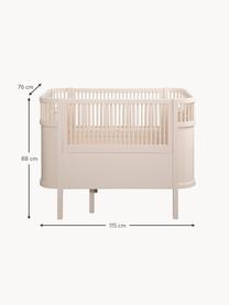 Cama infantil extensible de madera de abedul Baby & Jr., 70 x 110/150 cm, Madera de abedul, pintada, Beige claro, An 70 x L 110/150 cm