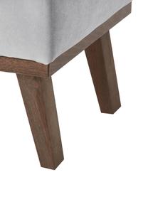 Poggiapiedi da divano in velluto Alva, Rivestimento: velluto (copertura in pol, Struttura: legno di pino massiccio, Piedini: legno massello di faggio,, Grigio, Larg. 74 x Alt. 41 cm