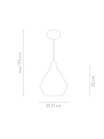 Kleine Pendelleuchte Agnes, Lampenschirm: Metall, Dekor: Aluminium, Baldachin: Metall, Schwarz, Messingfarben, Ø 21 x H 22 cm
