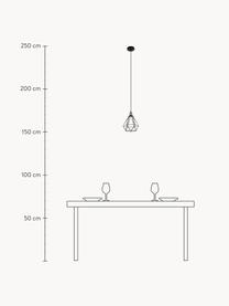 Kleine Pendelleuchte Agnes, Lampenschirm: Metall, Dekor: Aluminium, Baldachin: Metall, Schwarz, Messingfarben, Ø 21 x H 22 cm