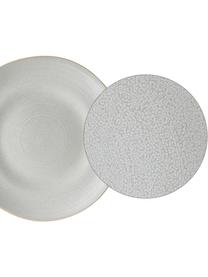 Set 16 stoviglie in gres grigio chiaro per 4 persone Manor, Gres, Grigio chiaro, beige, Set in varie misure