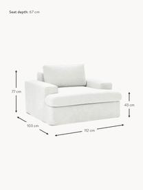 Sillón Russell, desenfundable, Tapizado: 100% algodón Alta resiste, Tapizado: relleno de espuma, Estructura: madera contrachapada de p, Patas: plástico Este producto es, Tejido blanco, An 103 x F 112 cm