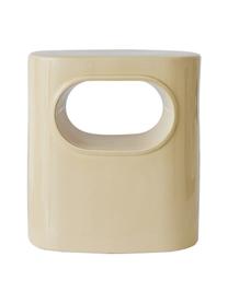 Tavolino ovale Space, Gres, Beige chiaro, Larg. 36 x Alt. 39 cm