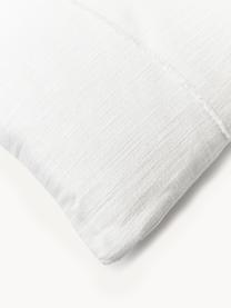 Baumwoll-Kissenhülle Terre mit dekorativer Naht, 70 % Baumwolle, 30 % Leinen, Weiß, B 30 x L 50 cm