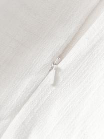 Bavlněný povlak na polštář s dekorativním prošíváním Terre, 70 % bavlna, 30 % len, Bílá, Š 30 cm, D 50 cm